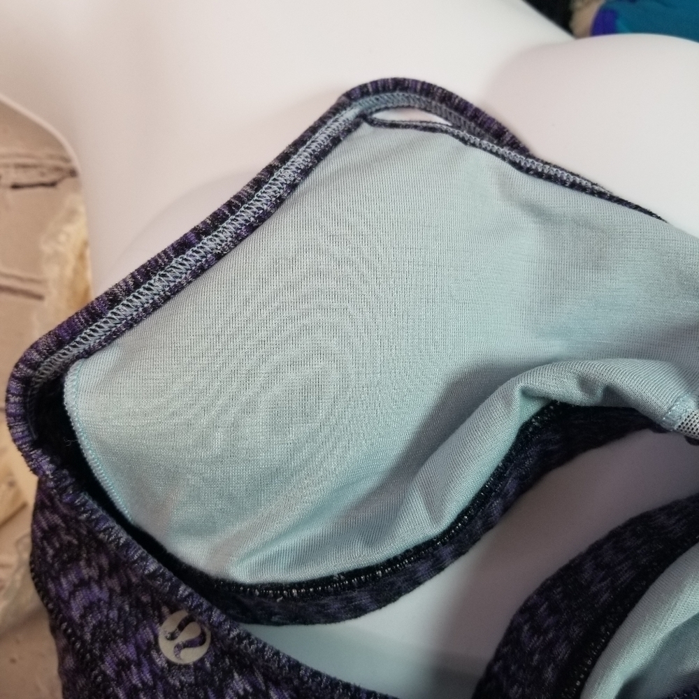 Lululemon power y purple black sports bra - Picture 3 of 6